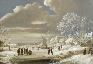 Winter Scene on a Frozen River
