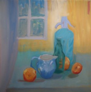 Still Life in Blue, Orange and Yellow