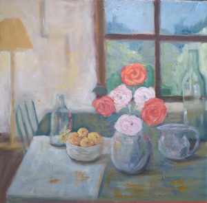 Still Life with Roses in a Vase