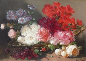 Still Life Flowers in a Basket
