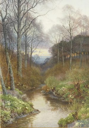 A Woodland Stream at Dusk