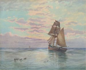 Sailing Ships at Sunset