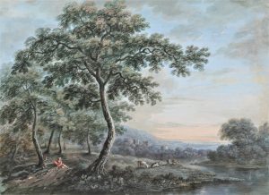 Pastoral Scene with Cattle, Ruins & Castle