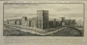 The North West View of Porchester Castle in Hampshire