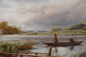 Anglers Fishing from a Punt