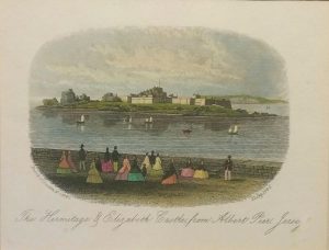 The Hermitage & Elizabeth Castle, from Albert Pier, Jersey