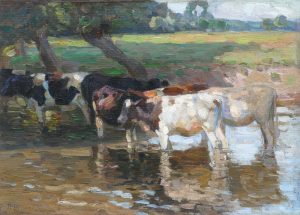 Cattle Watering in a Stream
