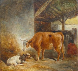Cow & Calf in a Byre
