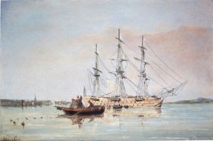 A Three-Master & other Vessels off Chichester, Sussex