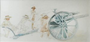 Soldiers Operating a Field Gun