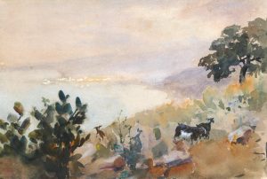 Goats on an Italian Coastal Hillside