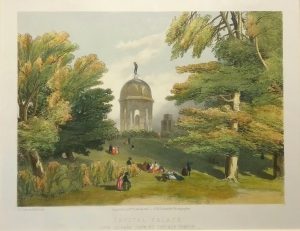 Crystal Palace, View in Park Shewing Cascade Temple
