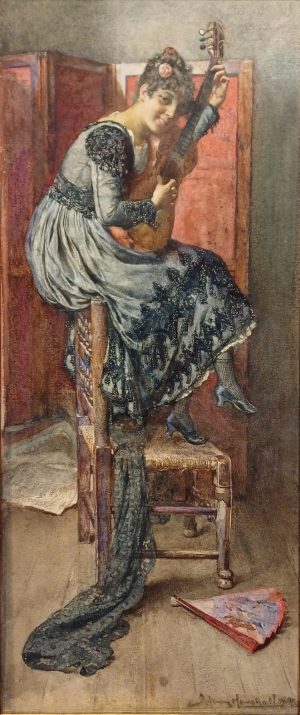 Woman Playing a Guitar