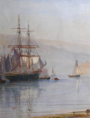 Shipping in a Cove (believed to be on the Dart, Devon)