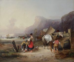 Beach Scene with Fisherfolk Landing the Catch