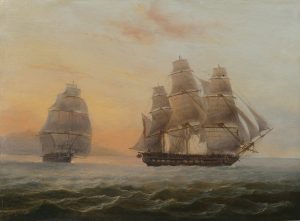 24-gun Frigate off the Island of Madeira in Two Positions