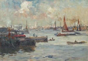 On the Thames at Limehouse Reach, London