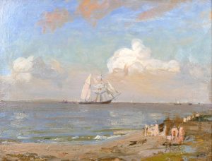 A Schooner Brig off the Coast