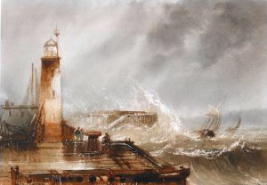 Rough seas off Scarborough, Yorkshire