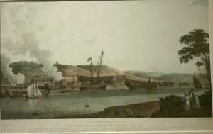 The Royal Dock Yard at Chatham, taken from the banks of the Medway, near Upnor Castle