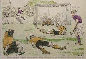 In a dashing hockey charge ex-sergeant Thruster suddenly gets that "over the top" feeling