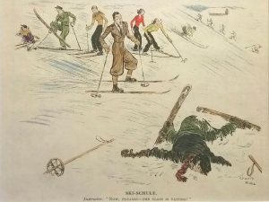 Ski-schule. Instructor. "Now, pleasse - the class is vaiting!"