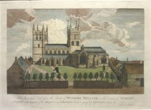 Perspective View from the South of Winborn Minster in the County of Dorset
