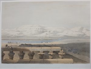 Lybian chain of mountains, from the Temple of Luxor, Egypt