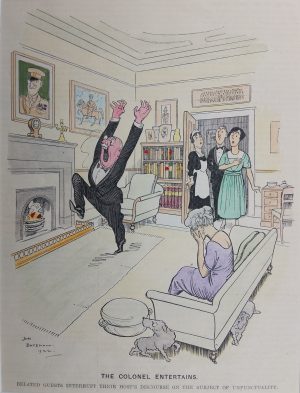 The Colonel Entertains, belated guests interrupt their host's discourse on the subject of punctuality