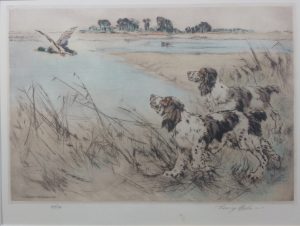 Pair of Spaniels and Mallard
