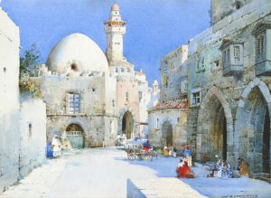 North African Scene near a Mosque